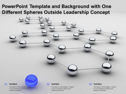 Powerpoint template and background with one different spheres outside leadership concept