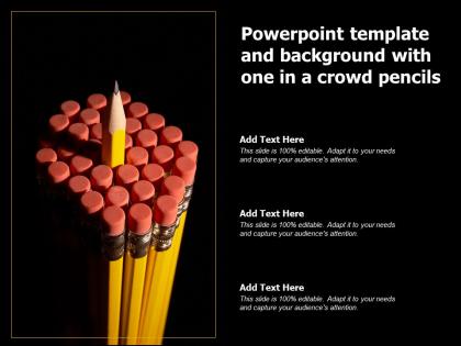 Powerpoint template and background with one in a crowd pencils