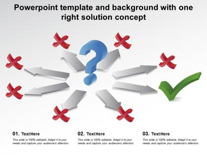 Powerpoint template and background with one right solution concept