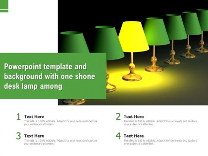 Powerpoint template and background with one shone desk lamp among