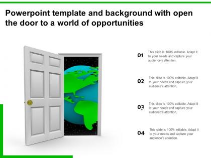 Powerpoint template and background with open the door to a world of opportunities