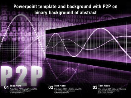 Powerpoint template and background with p2p on binary background of abstract