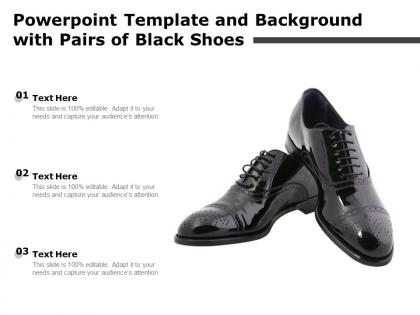 Powerpoint template and background with pairs of black shoes