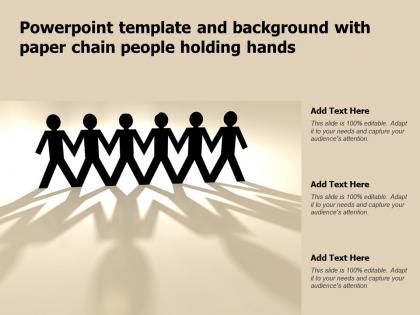 Powerpoint template and background with paper chain people holding hands