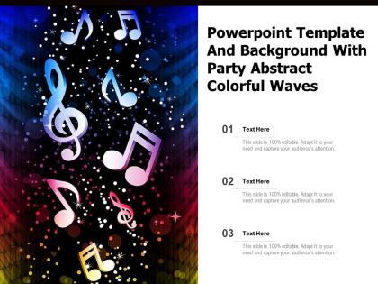 Powerpoint template and background with party abstract colorful waves