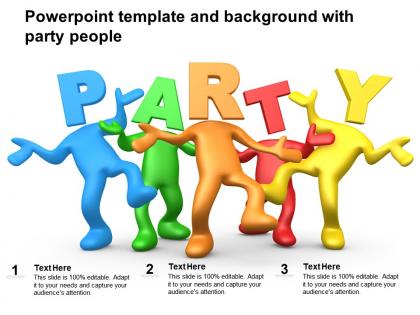 Powerpoint template and background with party people