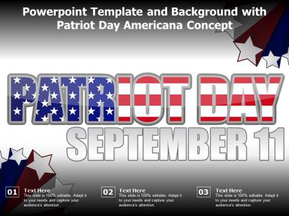 Powerpoint template and background with patriot day americana concept