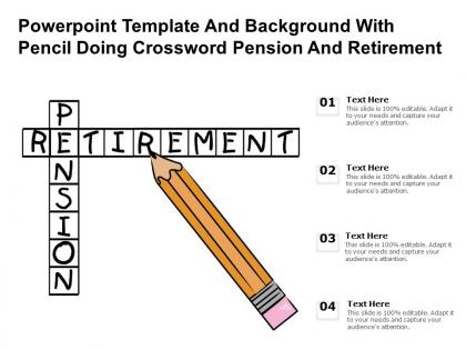 Powerpoint template and background with pencil doing crossword pension and retirement