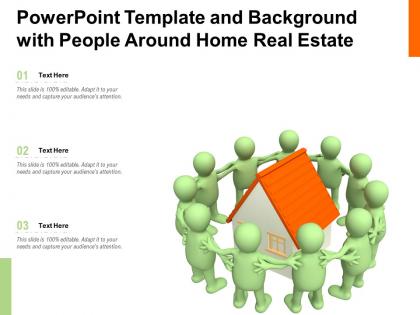 Powerpoint template and background with people around home real estate