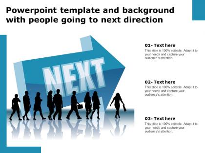Powerpoint template and background with people going to next direction