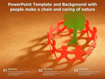Powerpoint template and background with people make a chain and caring of nature