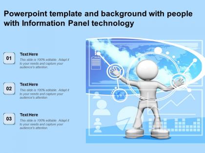 Powerpoint template and background with people with information panel technology