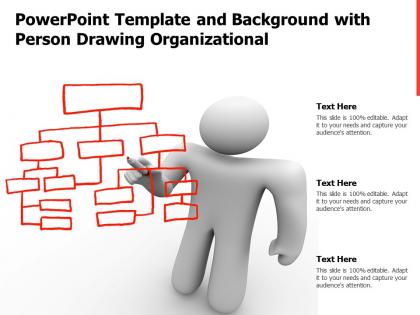 Powerpoint template and background with person drawing organizational