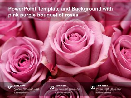 Powerpoint template and background with pink purple bouquet of roses
