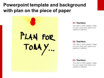 Powerpoint template and background with plan on the piece of paper