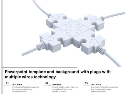 Powerpoint template and background with plugs with multiple wires technology