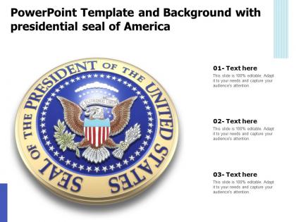 Powerpoint template and background with presidential seal of america