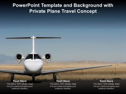 Powerpoint template and background with private plane travel concept
