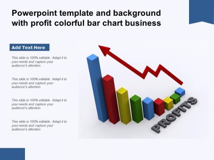 Powerpoint template and background with profit colorful bar chart business