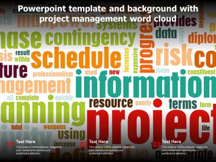 Powerpoint template and background with project management word cloud