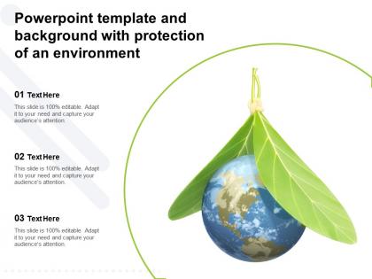 Powerpoint template and background with protection of an environment