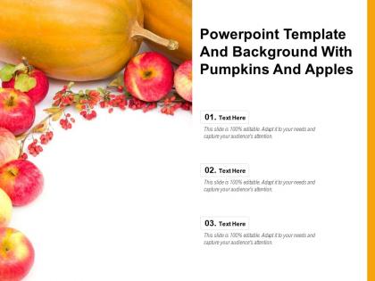 Powerpoint template and background with pumpkins and apples
