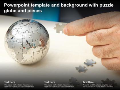 Powerpoint template and background with puzzle globe and pieces