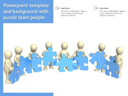 Powerpoint template and background with puzzle team people