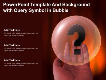 Powerpoint template and background with query symbol in bubble
