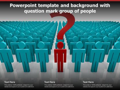 Powerpoint template and background with question mark group of people