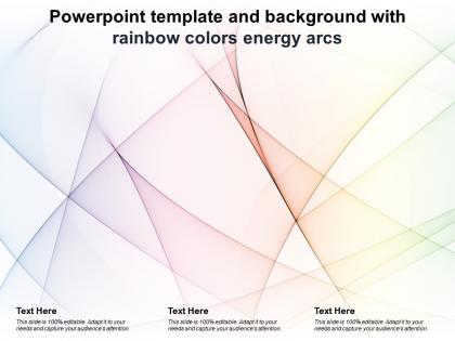 Powerpoint template and background with rainbow colors energy arcs