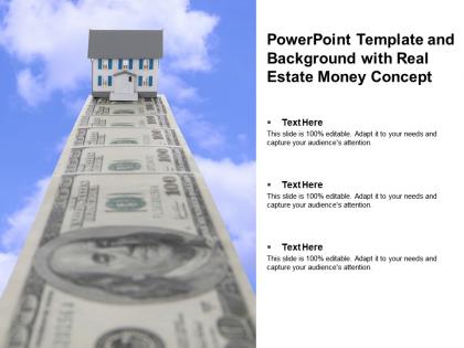 Powerpoint template and background with real estate money concept