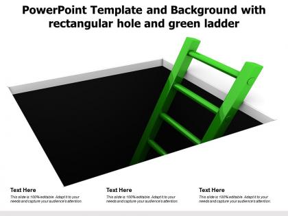 Powerpoint template and background with rectangular hole and green ladder