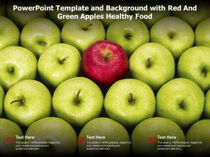 Powerpoint template and background with red and green apples healthy food