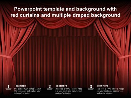 Powerpoint template and background with red curtains and multiple draped background