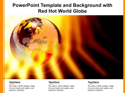Powerpoint template and background with red hot world globe