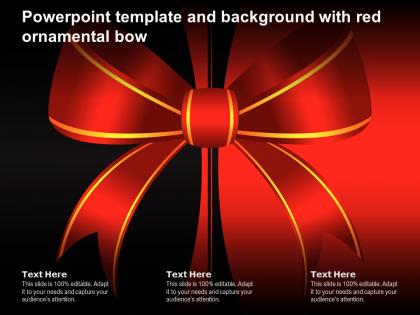 Powerpoint template and background with red ornamental bow