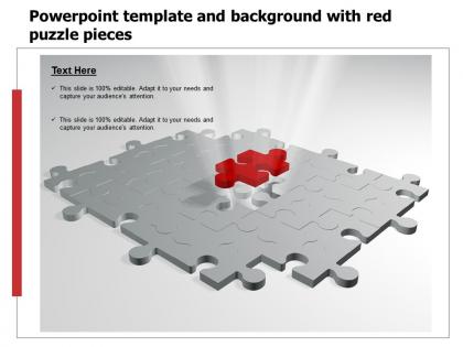 Powerpoint template and background with red puzzle pieces
