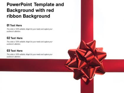 Powerpoint template and background with red ribbon background