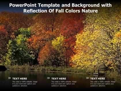 Powerpoint template and background with reflection of fall colors nature