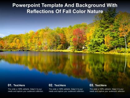 Powerpoint template and background with reflections of fall color nature