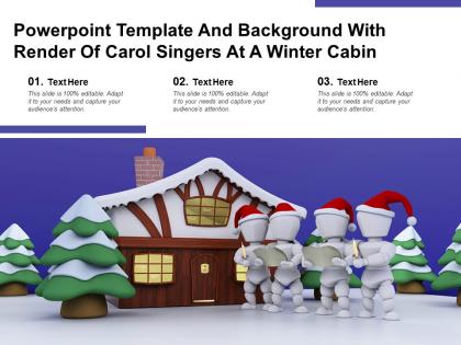 Powerpoint template and background with render of carol singers at a winter cabin