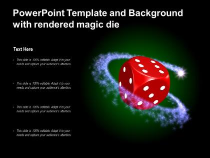 Powerpoint template and background with rendered magic die