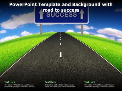 Powerpoint template and background with road to success