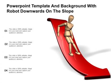 Powerpoint template and background with robot downwards on the slope
