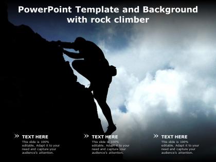 Powerpoint template and background with rock climber