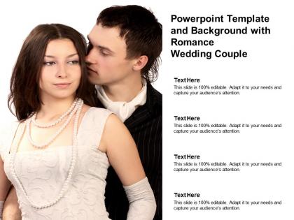 Powerpoint template and background with romance wedding couple