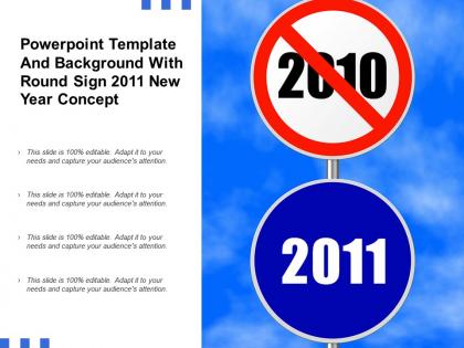 Powerpoint template and background with round sign 2011 new year concept