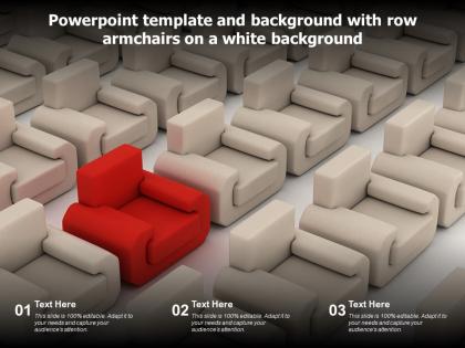 Powerpoint template and background with row armchairs on a white background