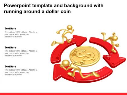 Powerpoint template and background with running around a dollar coin